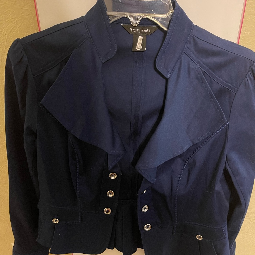 White House Black Market blue jacket . Size 10